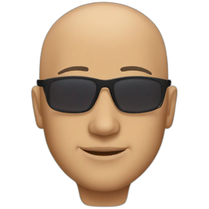 Bald man with sunglasses emoji