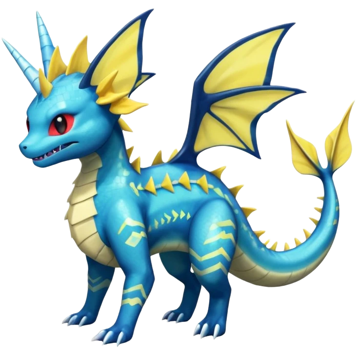 Vaporeon-Salandit-Electrike-Zeraora-Fakémon-hybrid-creature (full body)  emoji