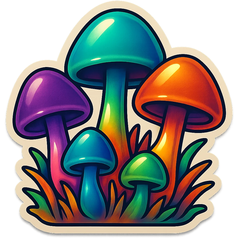 alien mushrooms, mushroom patches emoji