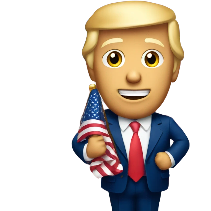donald trump holding american flag emoji
