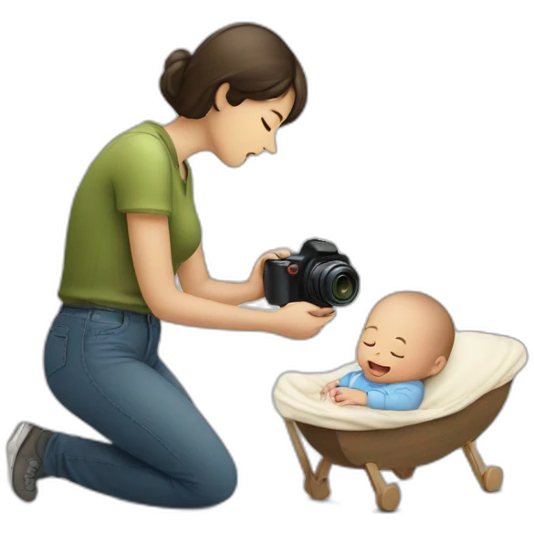 photographer photographing a newborn emoji