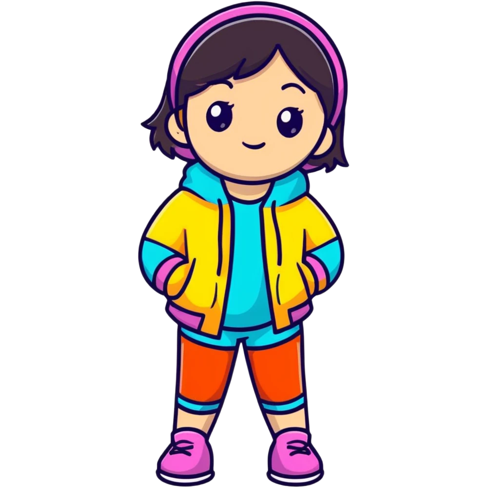 A friendly female character named Elma with colorful outfit emoji