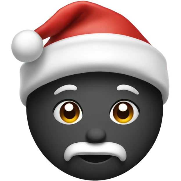 half black and half white heart emoji wearing a santa hat emoji