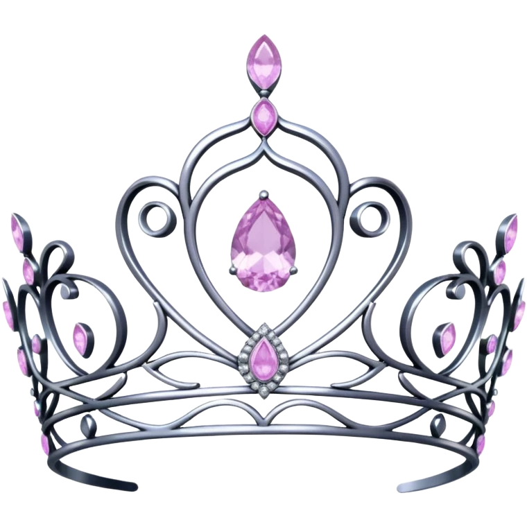Royal tiara with kunzite gemstones emoji