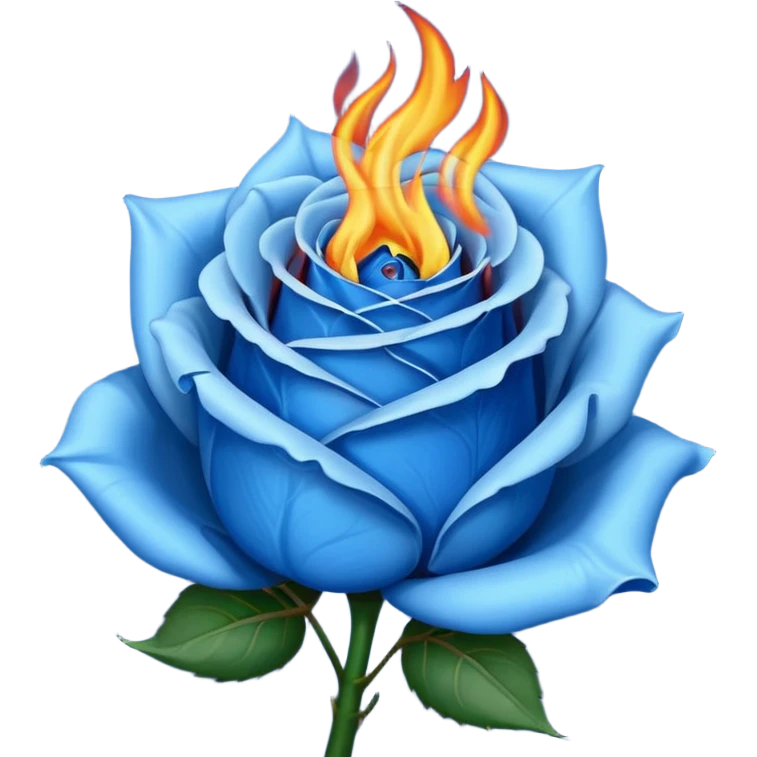 Blue rose in flame emoji