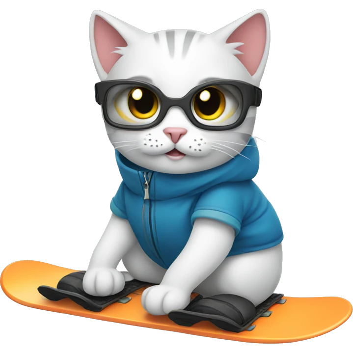 Cat snowboarding  emoji