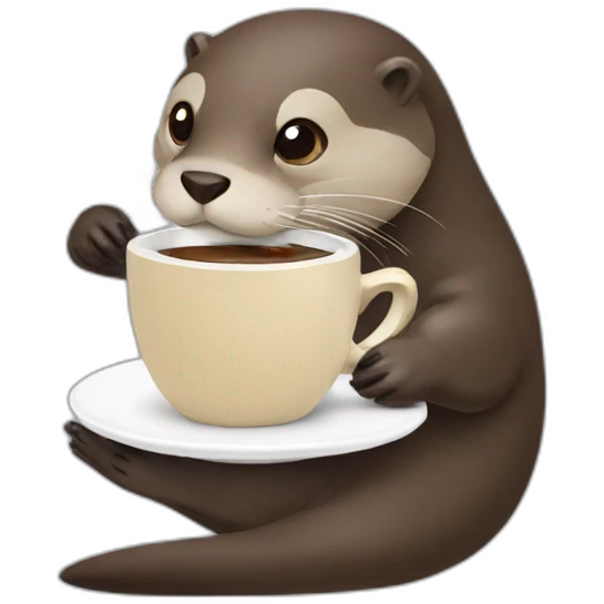 Otter drinking coffee emoji