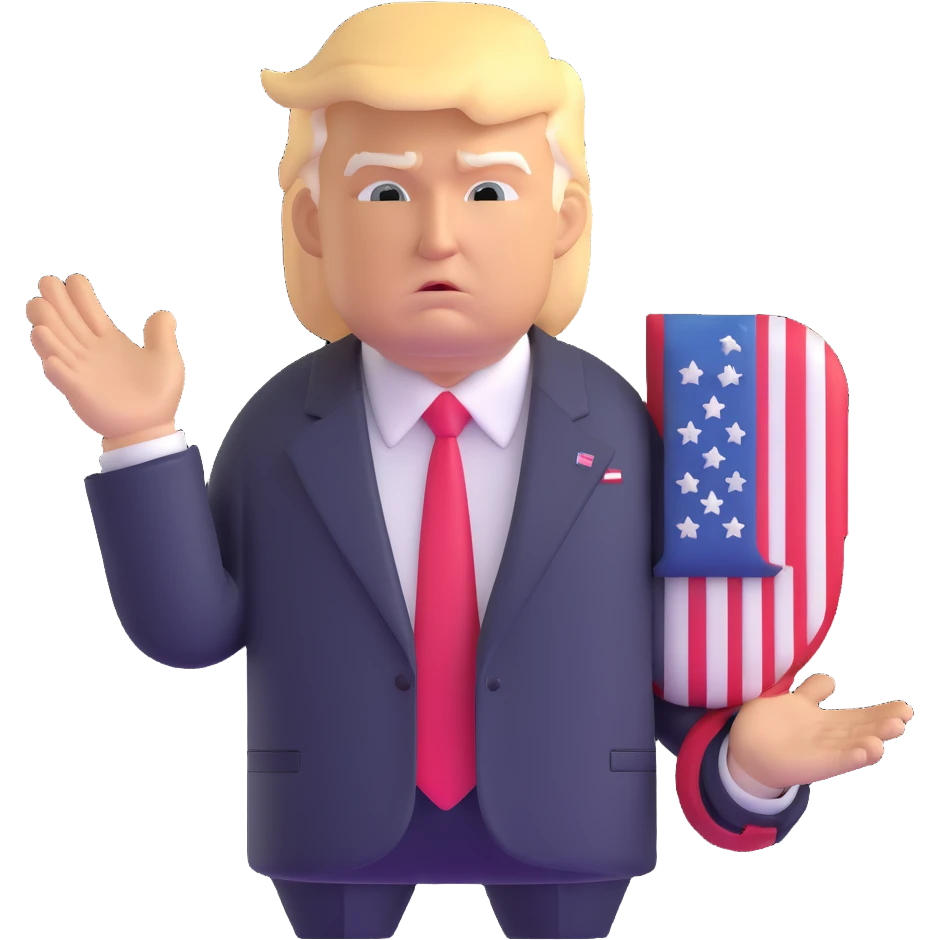 Donald Trump with American symbols emoji