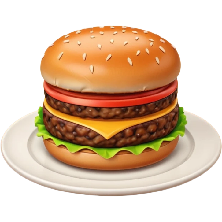 A 3D cartoon portion of minced meat shaped like a burger patty on a plate, soft lighting, Memoji-style. emoji