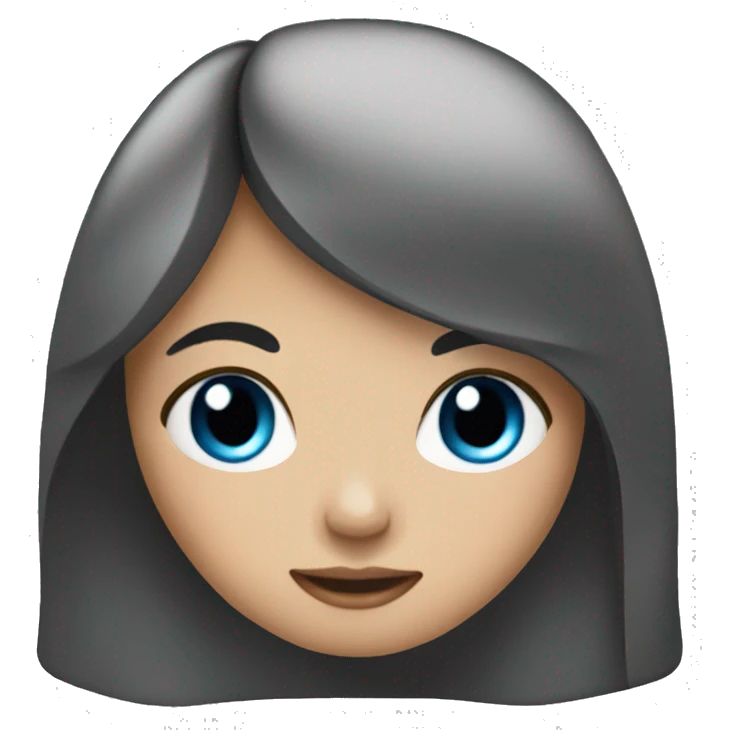 a girl with long black hair blue eyes emoji