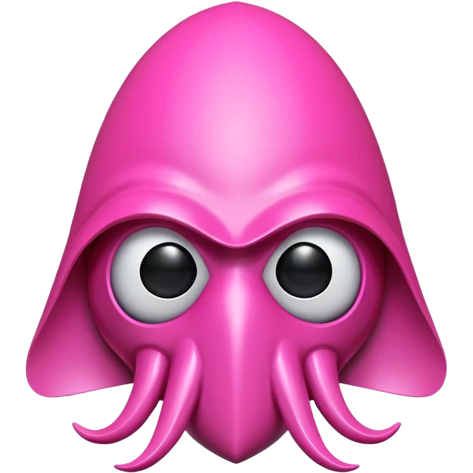 Squid Game pink guard mask with triangle shape on face, 3D style, smooth and glossy emoji