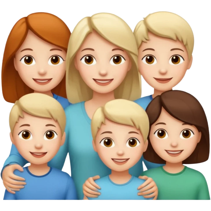 woman with 5 children emoji