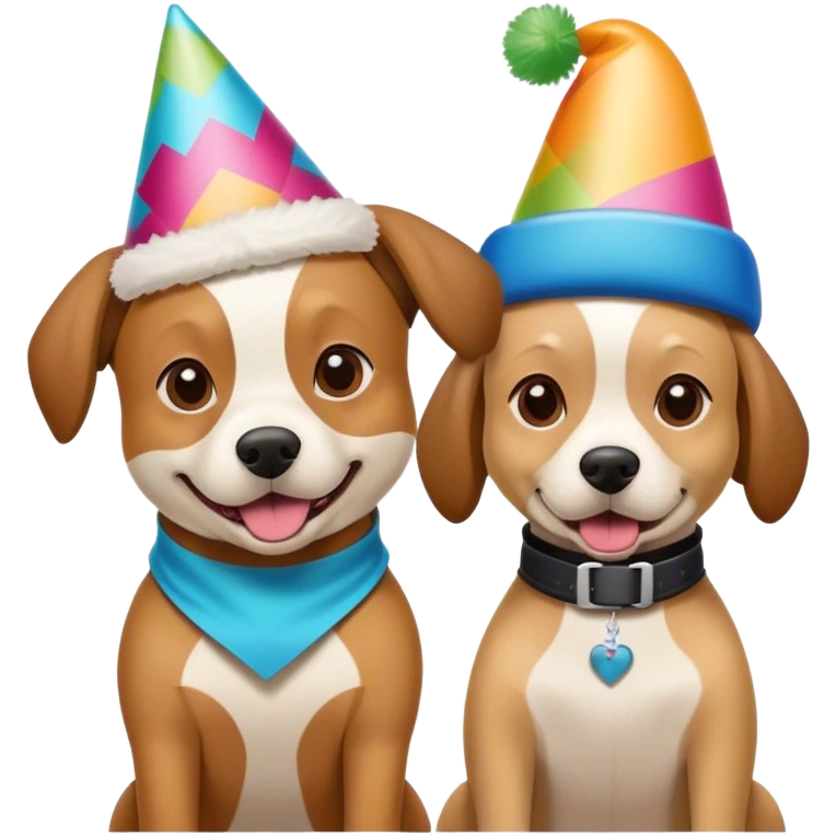 2 dogs snowboarding birthday emoji