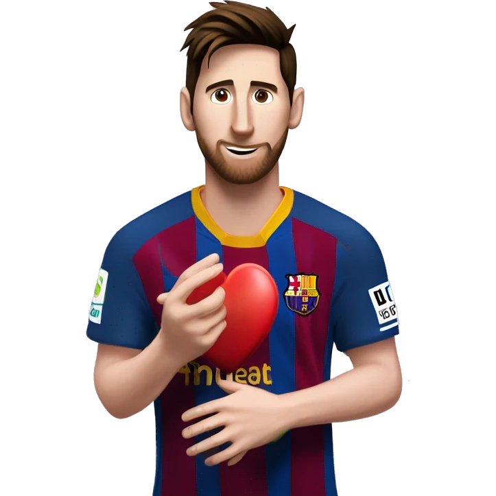 messi haciendo un corazón con las manos emoji