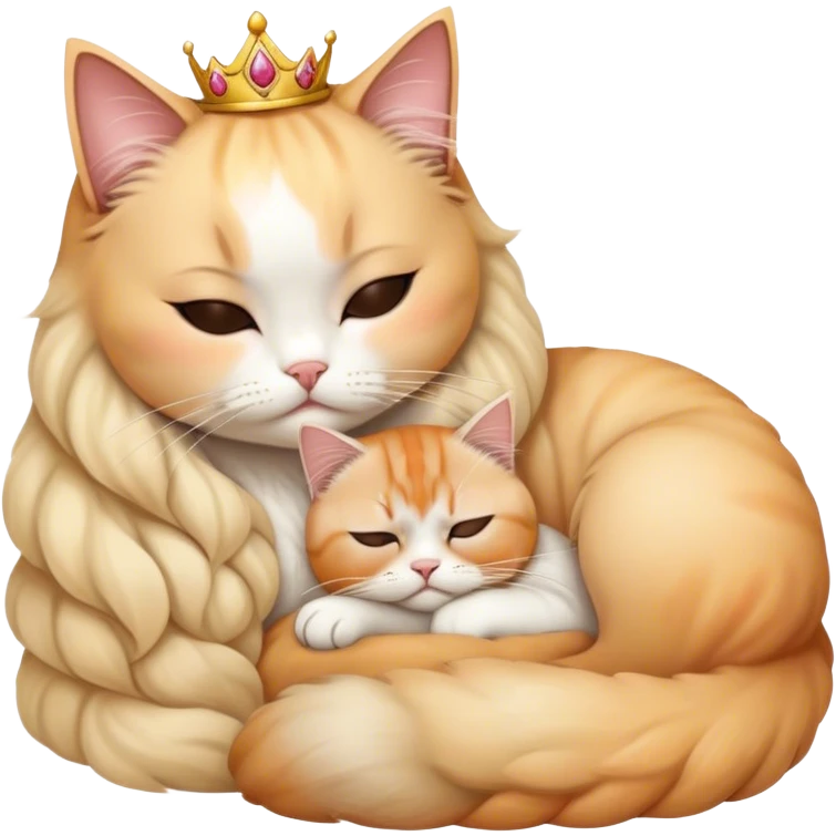 princess Peaches sleeping curled up to a Persian cat  emoji