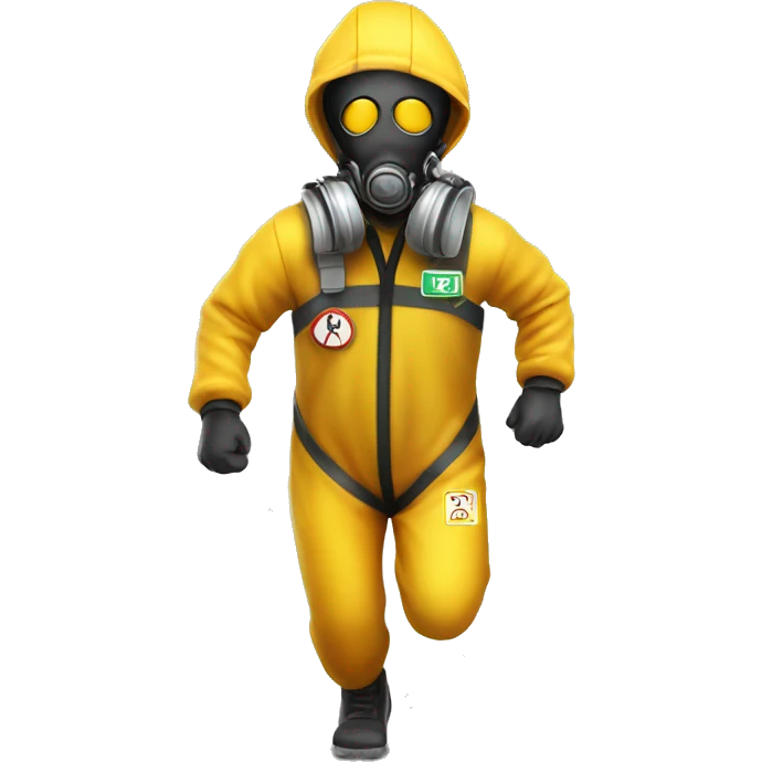 hazmat suit man running emoji