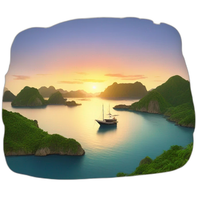 Labuan bajo, Indonesia landscape sunset emoji