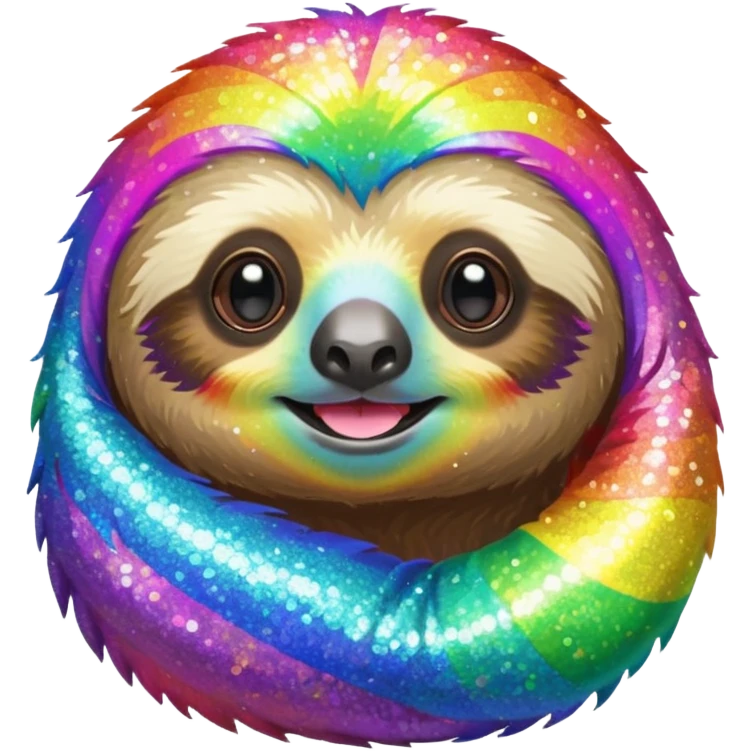 Pride sloth with glitter  emoji