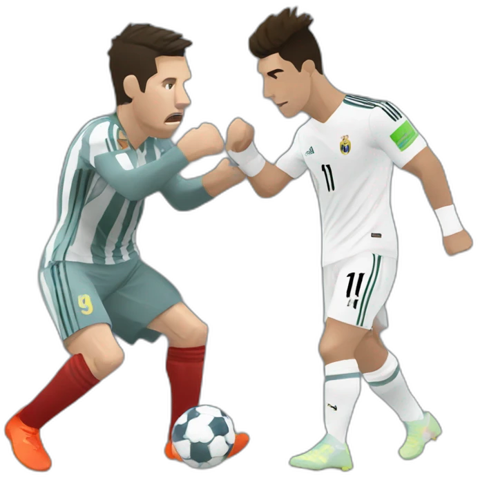 Cristiano Ronaldo fight Messi emoji