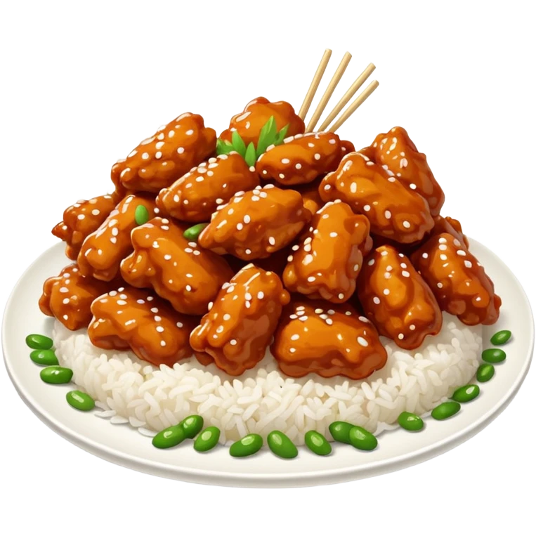 General Tso’s Chinese takeout with white rice emoji