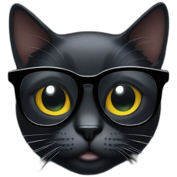 Black Cat with cool glasses emoji