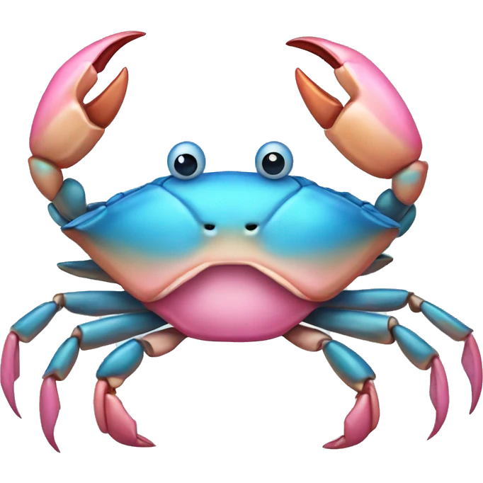 Blue crab with pink bow emoji