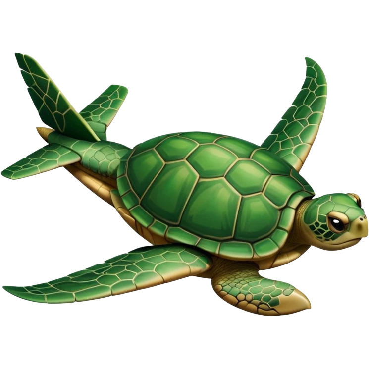 Turtle flying a plane emoji