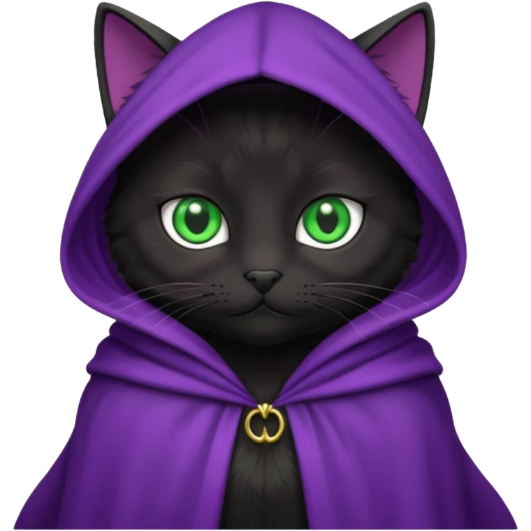 wblack cat in purple cloak emoji