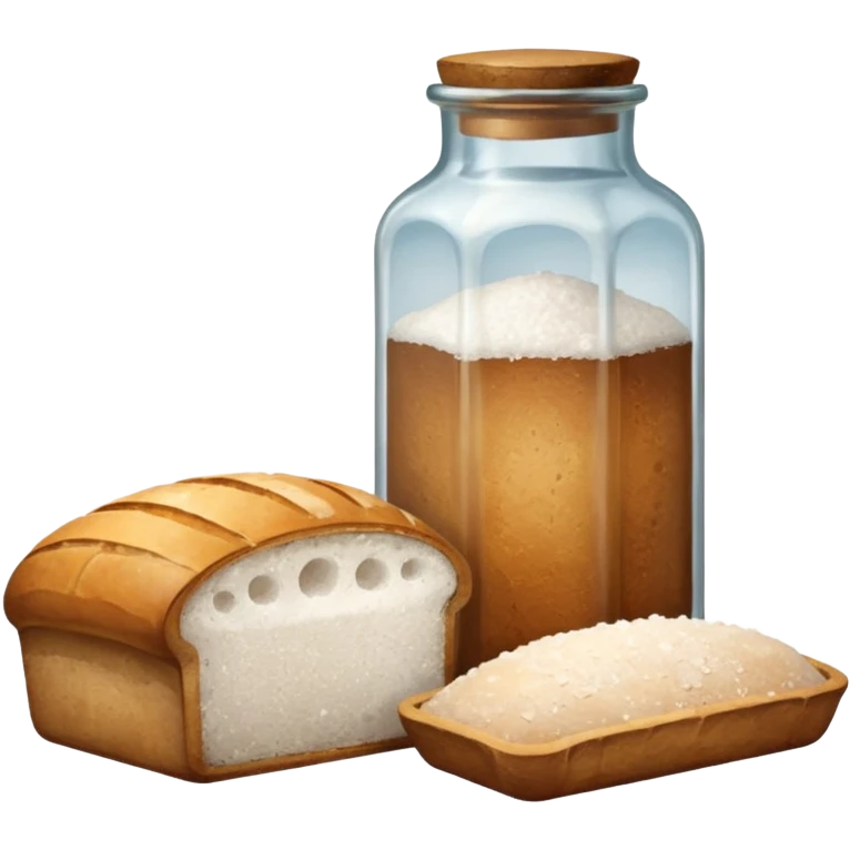 a one victorian bottle of salt and a loaf of bread emoji