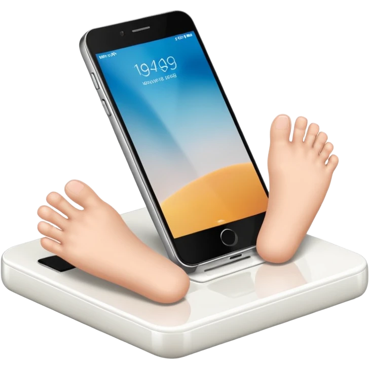 Phone with hands and feet emoji