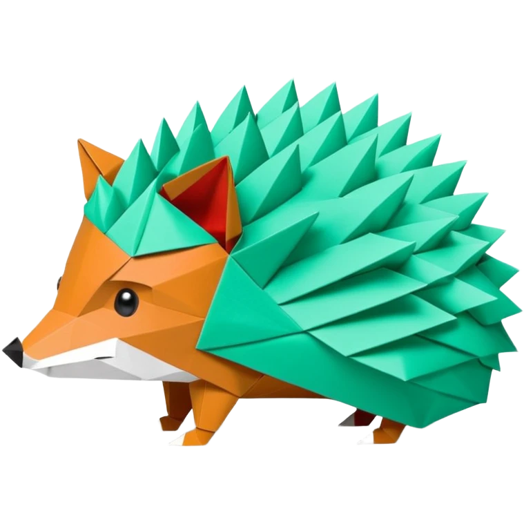origami hedgehog half fox half hedgehog in color green mint rgb(168, 251, 211) the tail of fox A8FBD3 emoji