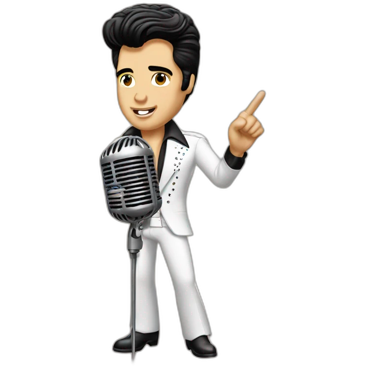 Elvis Presley with a microphone  emoji