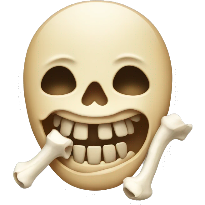 emoji with bone in its mouth emoji