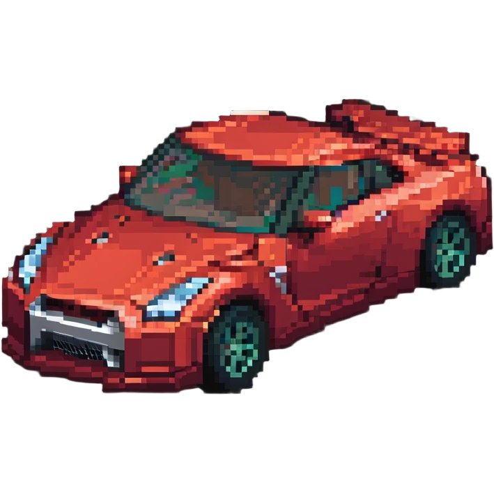 blocky Minecraft Nissan GTR sports car emoji