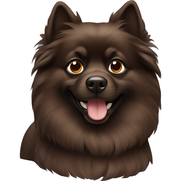 Dark Brown pomerainian dog emoji