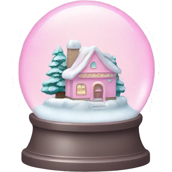 Pastel pink snow globe emoji