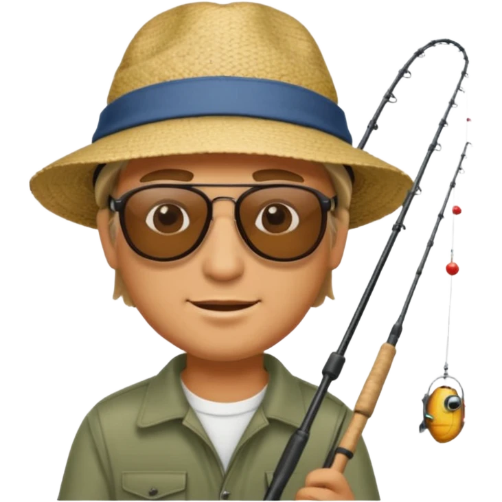 a man holding a fishing rod emoji