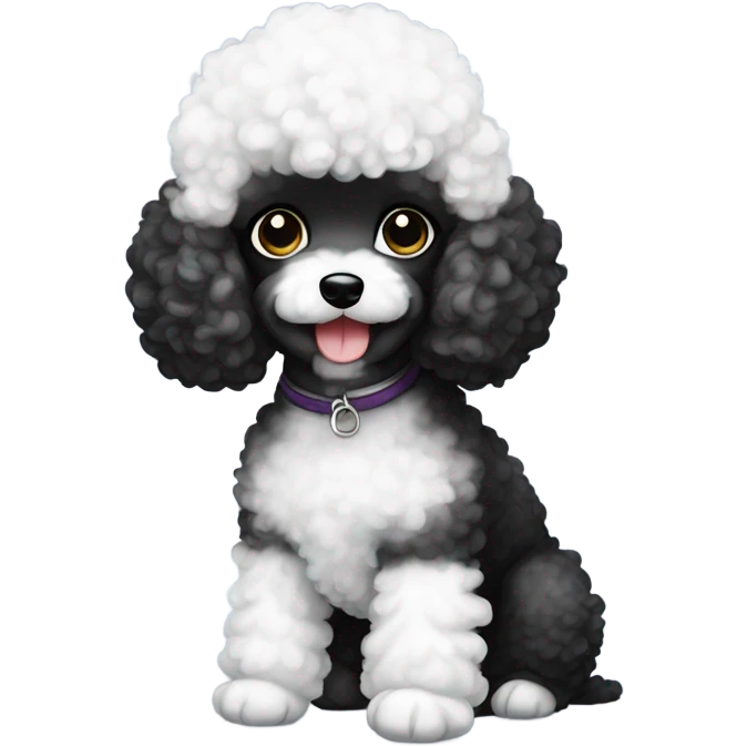 black and white toy poodle emoji