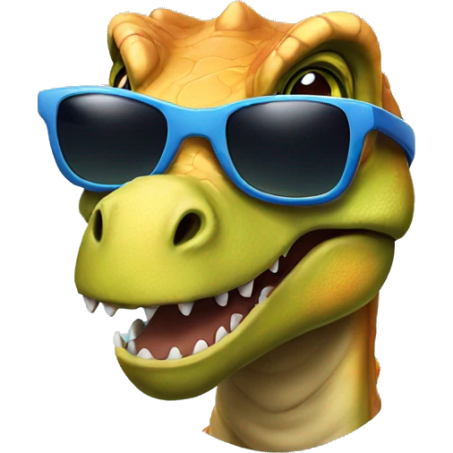 Dinosaur with sunglasses  emoji