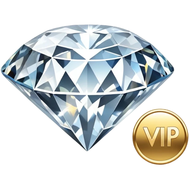 sparkling diamond next to a VIP badge emoji