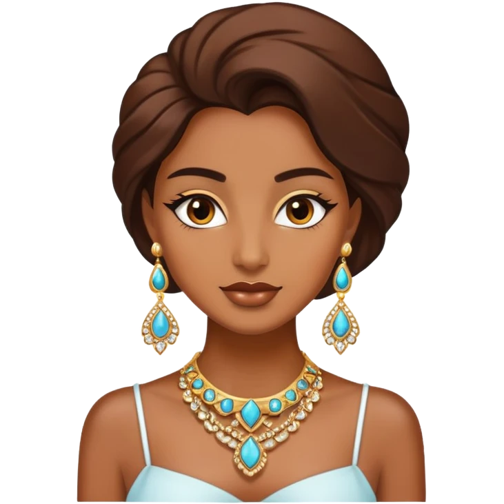 Brown-skinned beauty with jewelry emoji