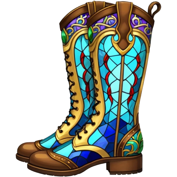 Stained glass boots emoji