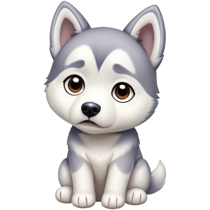 sad husky puppy emoji