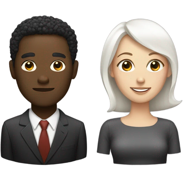 Black man and white woman emoji