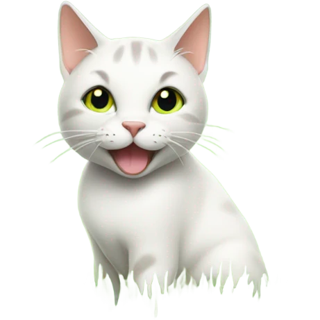 Cat eating grass emoji