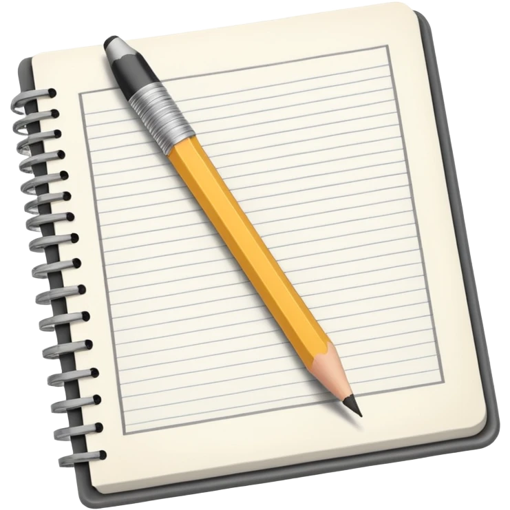 open sketchbook with a pencil on it emoji