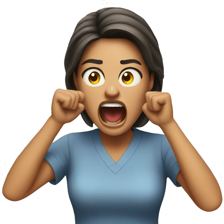 Woman yelling emoji