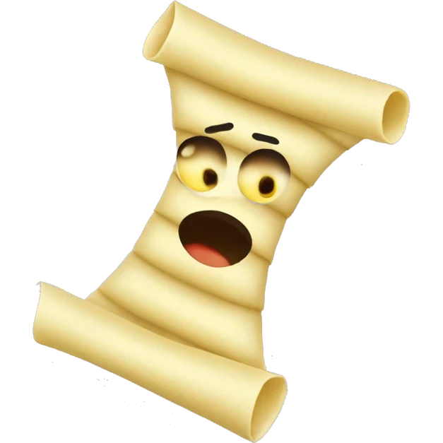 Farfalle noodle with silly face emoji