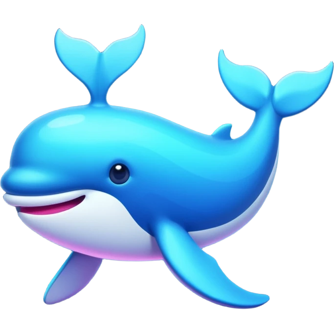 neon whale in the sea emoji