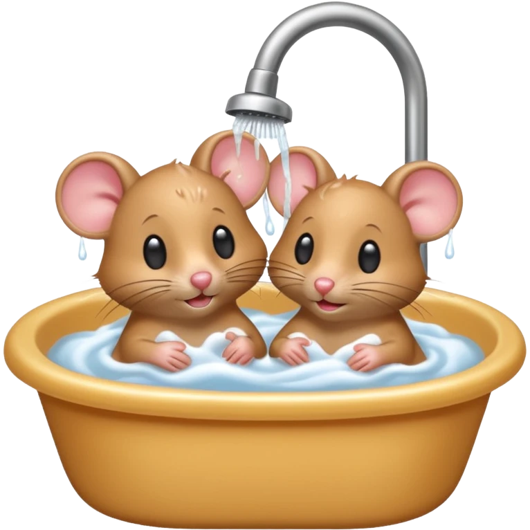 Can you make to cure mice in the bath washing each other? emoji